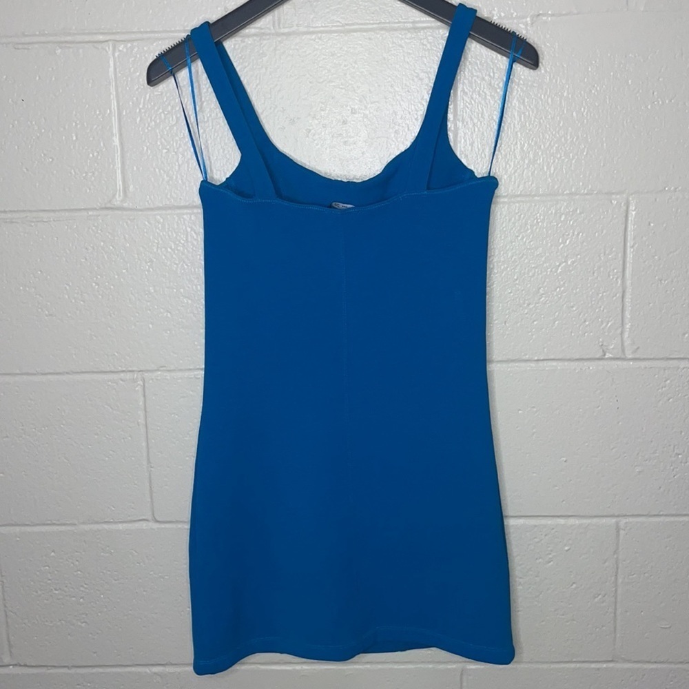 NWT Zara Electric Blue Corset Stitch Bodycon Mini Dress Size Small - Picture 9 of 12